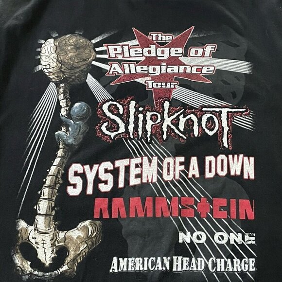 Vintage Slipknot Mens 2001 Tour T-Shirt Sz Large System Of A Down POA Rammstein - Picture 9 of 13